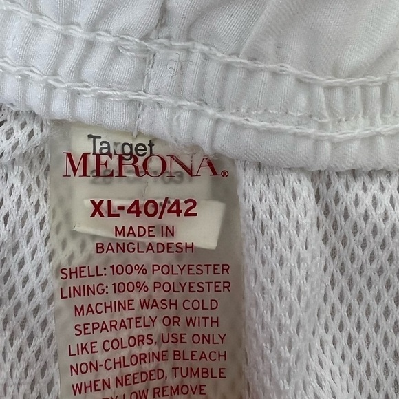 Merona Blue and White Mens Swim Trunks Swimsuit Size XL 40/42 - Picture 2 of 3